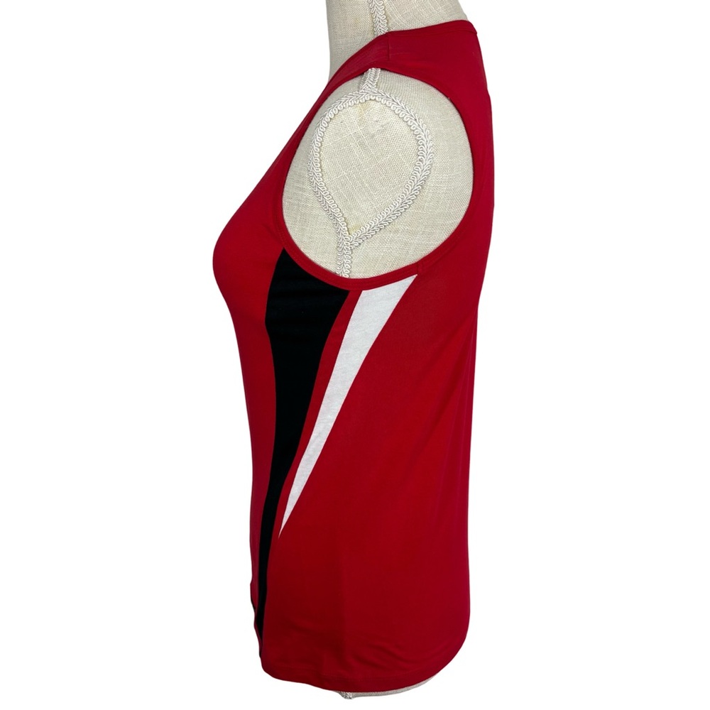 Harley Davidson Red Tank Top Bar & Shield Feel The Heat Logo Racing Stripes Sz M - Picture 4 of 10
